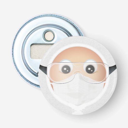 Dokter Emoji Button Flesopener (Voorkant)