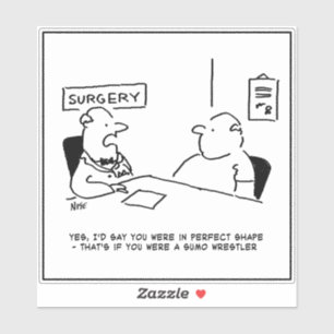 Dokter en patiënt in dokterspraktijk - Grappig Sticker