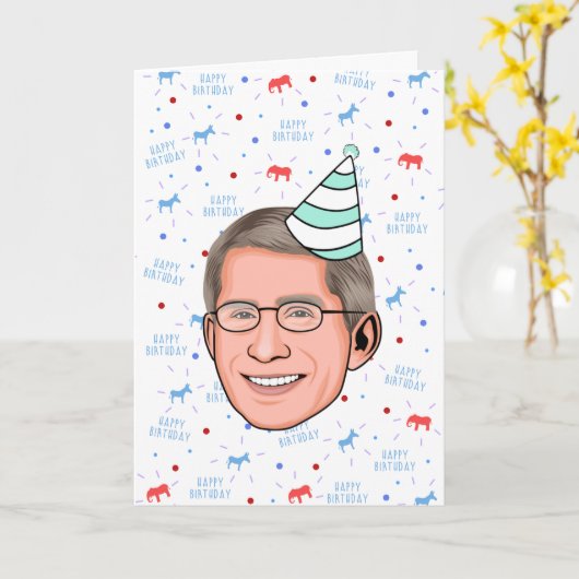 Dokter Fauci verjaardag Kaart (Gele Bloem)