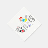 Dokter Gelukkige Verjaardagsballonnen Vlakke Verja Servet (Hoek)