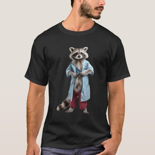 Dokter Geneeskunde en Raccoon Doctor T-shirt (Voorkant)