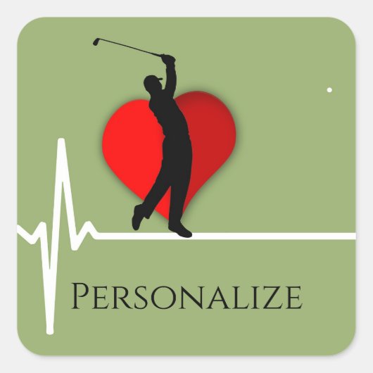 Dokter golfing eg hart vierkante sticker (Voorkant)