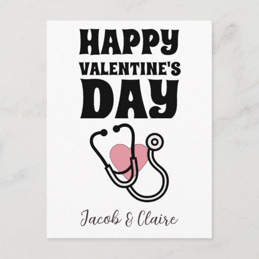 dokter, Happy valentines day personalize name Briefkaart (Voorkant)