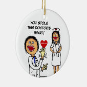 Dokter houdt van verpleegkundige Romance Keramisch Ornament (Rechts)