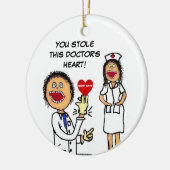 Dokter houdt van verpleegkundige Romance Keramisch Ornament (Links)