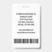 Dokter ID-badge fotologo MD-beveiligingstag Berry Badge (Achterkant)