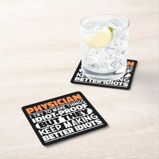 Dokter Ik probeer dingen grappig te maken Kartonnen Onderzetters (Insitu)