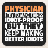 Dokter Ik probeer dingen grappig te maken Kartonnen Onderzetters (Voorkant)