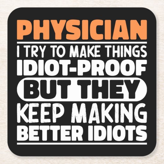 Dokter Ik probeer dingen grappig te maken Kartonnen Onderzetters (Voorkant)