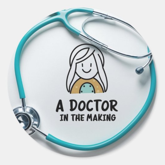 Dokter in de dop ronde sticker (Voorkant)