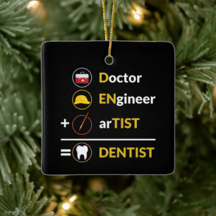 Dokter + ingenieur + kunstenaar = tandarts keramisch ornament