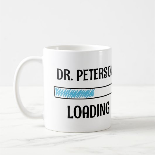 Dokter is aan het laden koffiemok (Links)