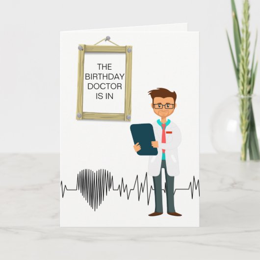 Dokter is jarig kaart (Voorkant)