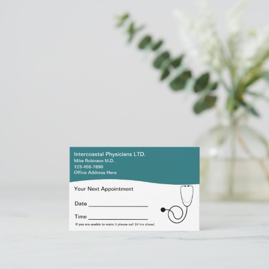 Dokter Kantoor Patiëntenkaart Afsprakenkaartje (Staand voorkant)