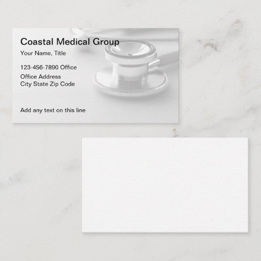 Dokter Kantoor Stethoscoop Visitekaartjes (Voorkant / Achterkant)