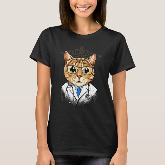Dokter Katje Kitten Chirurg Arts Dr MD Dier C T-shirt (Voorkant)