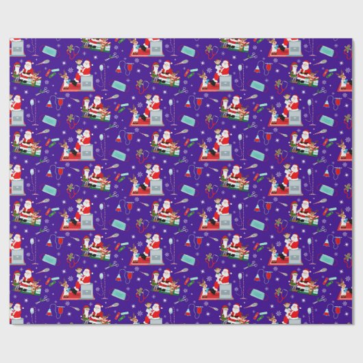 Dokter Kerst met de Kerstman Cadeaupapier (Vlak)