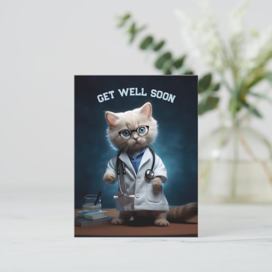 Dokter Kitten wordt snel beter Briefkaart (Staand voorkant)