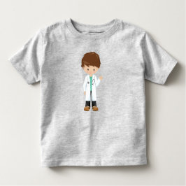 Dokter, Labjas, Medicijn, Schattige Jongen, Bruin  Kinder Shirts