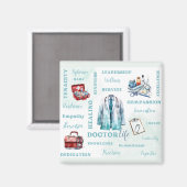 Dokter Leven Vierkante Magneet (Voorkant / Achterkant)