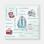 Dokter Leven Vierkante Magneet (Voorkant)