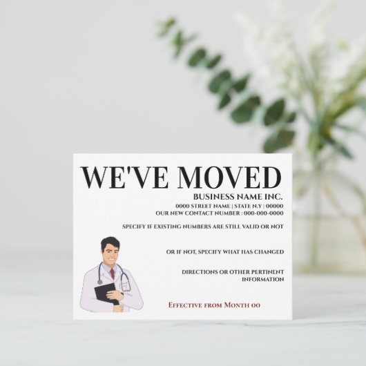 Dokter medische chirurg kliniek business home aankondigingskaart (Staand voorkant)