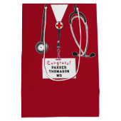Dokter Medische School Congrats Midden Geschenkent Medium Cadeauzakje (Achterkant)