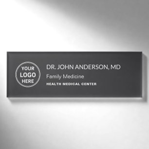 Dokter Medische Zorg Kliniek Logo Grijs Naambadge