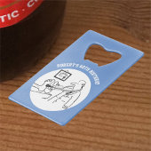 Dokter met stethoscoop cartoon. creditkaart flessenopener