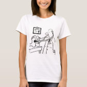 Dokter met stethoscoop die voeten controleert. gra t-shirt (Voorkant)