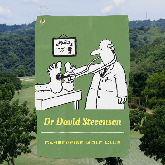 Dokter met stethoscoop en groene achtergrond golfhanddoek