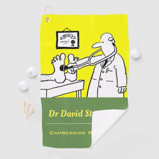 Dokter met stethoscoop - Grappige medische Cartoon Golfhanddoek (Insitu)