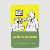 Dokter met stethoscoop - Grappige medische Cartoon Golfhanddoek (Voorkant)