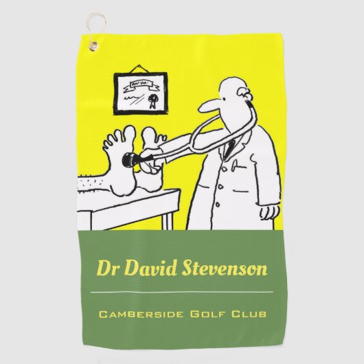 Dokter met stethoscoop - Grappige medische Cartoon Golfhanddoek (Voorkant)