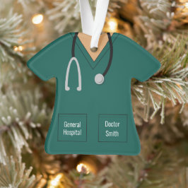 Dokter of Verpleegkundige Green Scrubs Beroep Ornament
