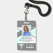 Dokter of verpleegkundige naam Badge Scanner Code (Voorzijde met lanyard)