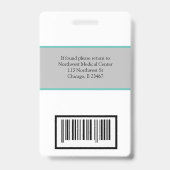 Dokter of verpleegkundige naam Badge Scanner Code (Achterkant)