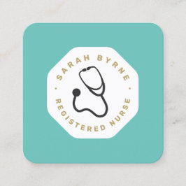 Dokter of Verpleegkundige Stethoscoop Visitekaartj Vierkante Visitekaartje