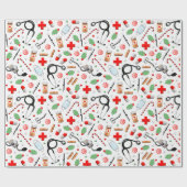 Dokter of Verpleegster Kerstcadeau Inpakpapier (Vlak)