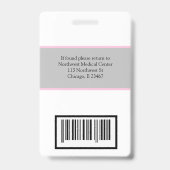 Dokter of verpleegster naam badge scan code (Achterkant)