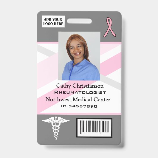 Dokter of verpleegster naam badge scan code (Voorzijde)