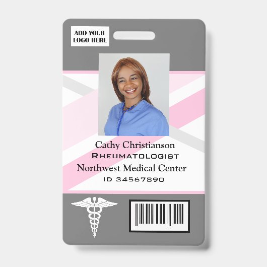 Dokter of verpleegster naam Badge Scanner Code (Voorzijde)
