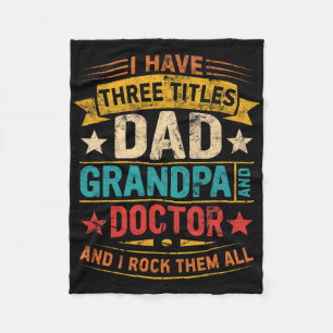 Dokter Opa voor Mannen Grappige Dokter Papa Vaders Fleece Deken