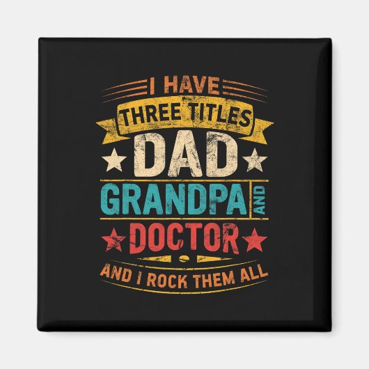Dokter Opa voor Mannen Grappige Dokter Papa Vaders Magneet (Voorkant)