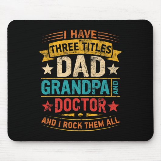 Dokter Opa voor Mannen Grappige Dokter Papa Vaders Muismat (Voorkant)