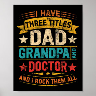 Dokter Opa Voor Mannen Grappige Dokter Vader Vader Poster