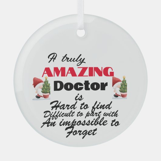 Dokter pensioen Kerstmis Glas Ornament (Voorkant)