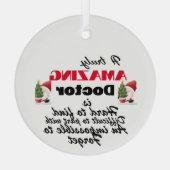 Dokter pensioen Kerstmis Glas Ornament (Achterkant)