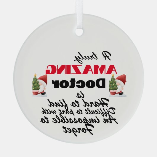 Dokter pensioen Kerstmis Glas Ornament (Achterkant)