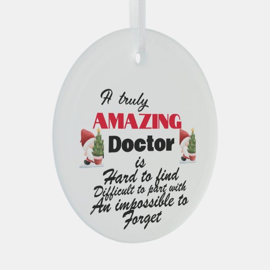 Dokter pensioen Kerstmis Glas Ornament (Voorkant Rechts)